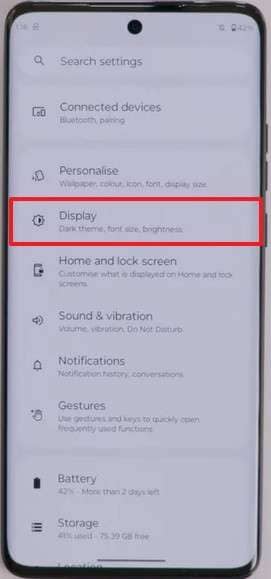 choose display option