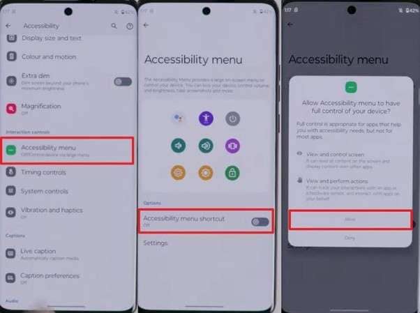 enable the accessibility feature
