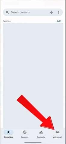 open voicemail tab on the phone dialer