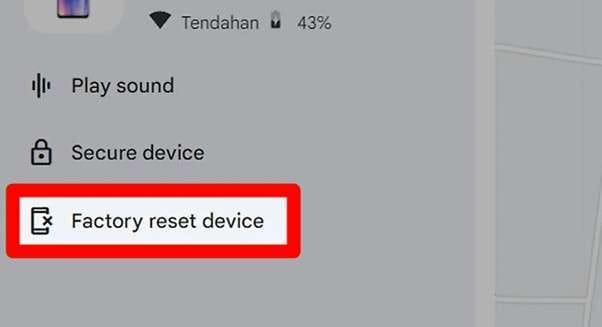 enter factory reset device