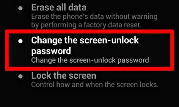 change screen unlock password
