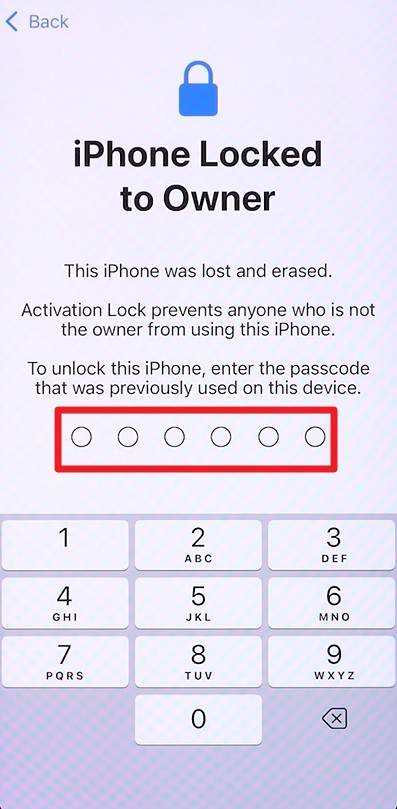 enter the code to unlock