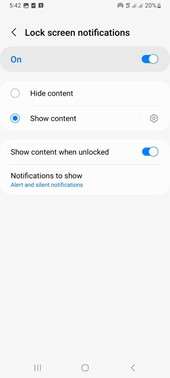 show notifications on lock screen
