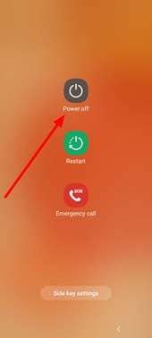 press and hold power off