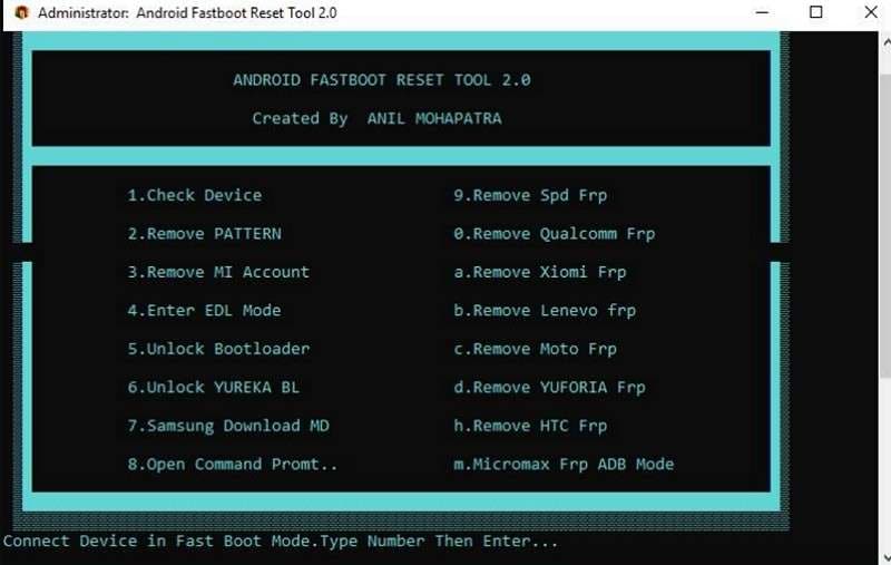 android fastboot reset frp tool
