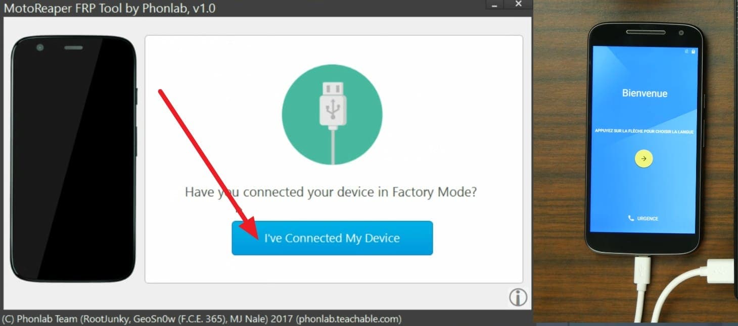 pick to connect the device