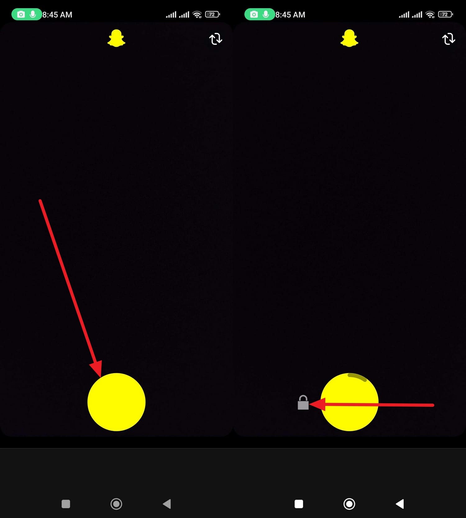 swipe to lock the screen