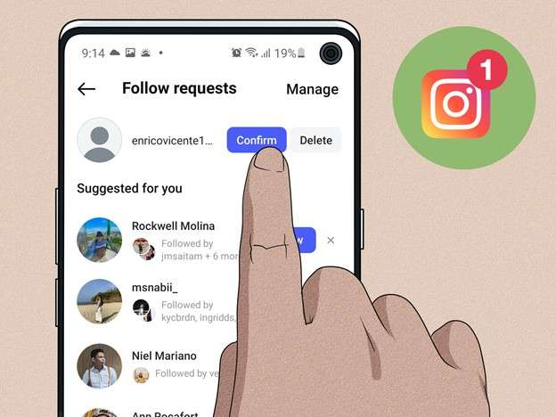 sending follow request image