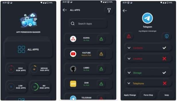 app permission manager app page