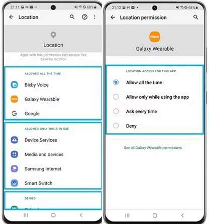 change app permission