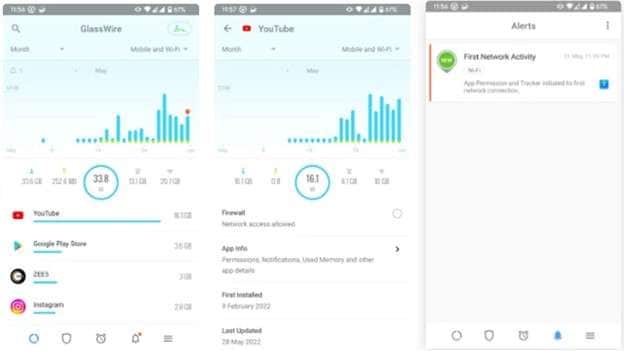 glasswire alerts page