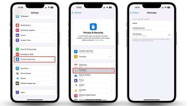 permission settings iphone