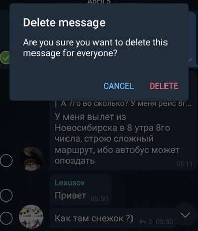telegram delete for everyone