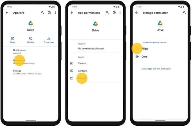 alowo or deny app permissions