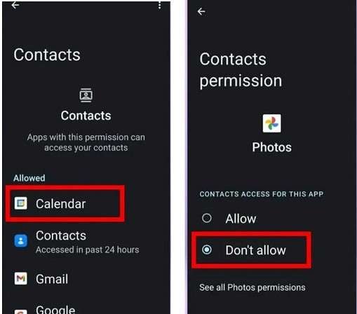 access permission settings and change permissions