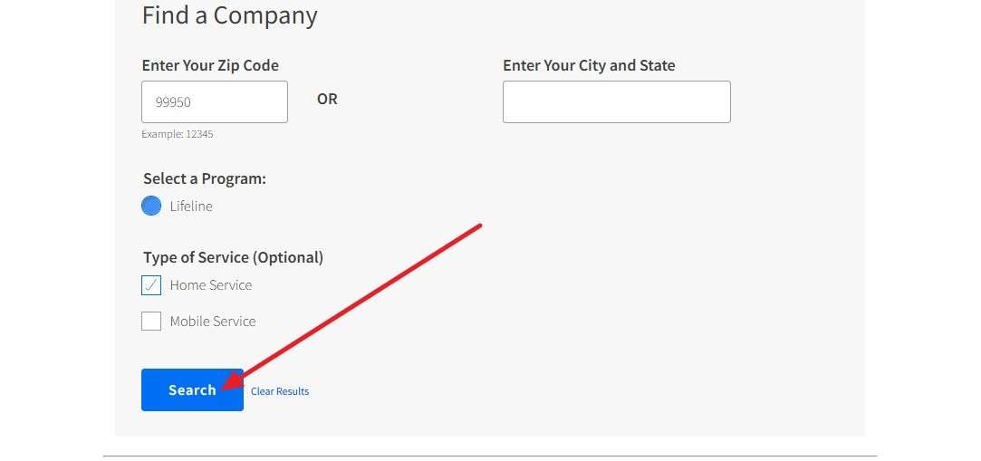 pick the search button