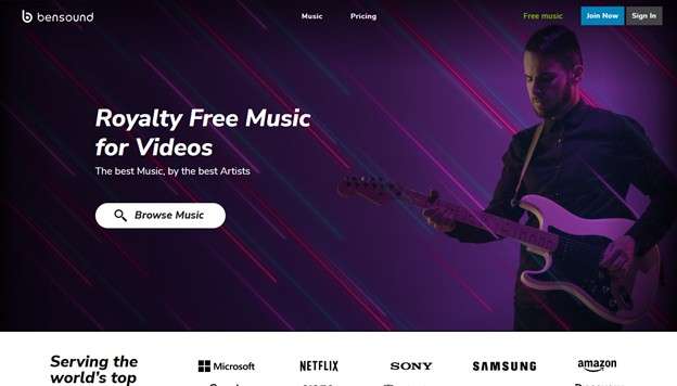 bensound website interface