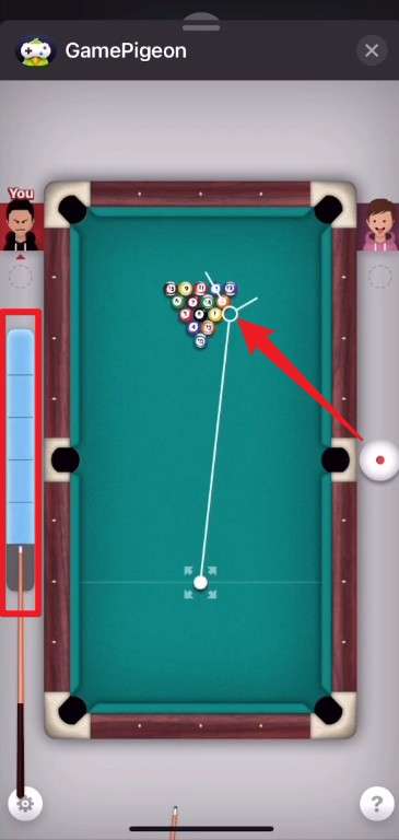 aiming for the second ball from the back