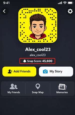 snap score and location display