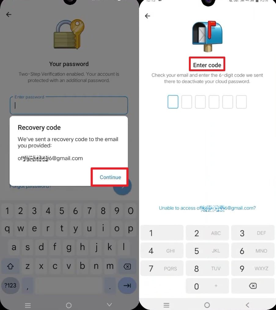 recover telegram account