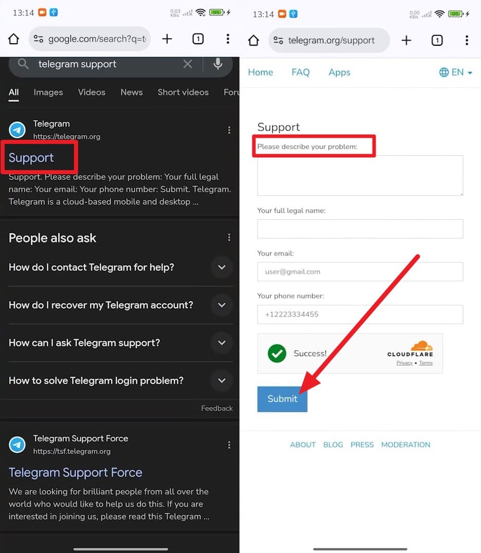 forgot telegram password without email