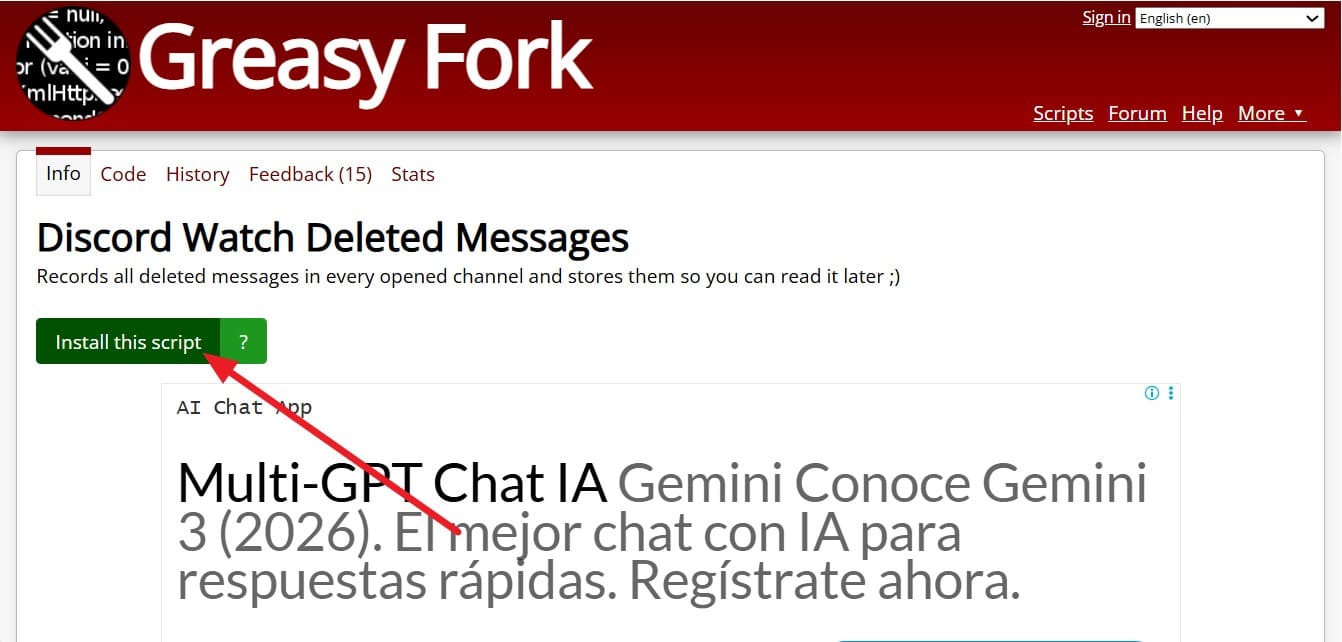 choose to install the script