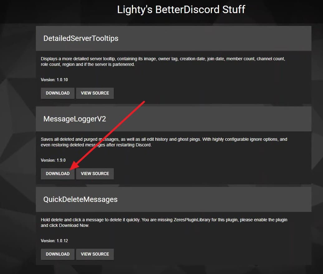 press the download button