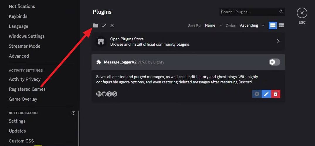 add the plugin folder