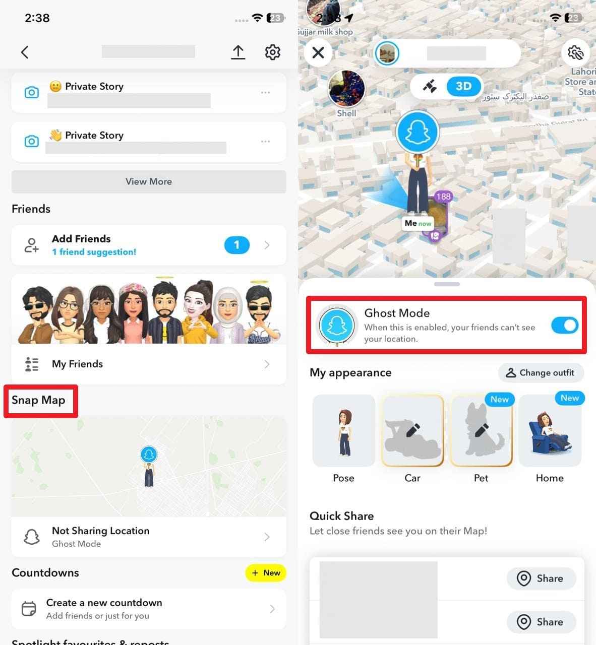 disable the ghost mode