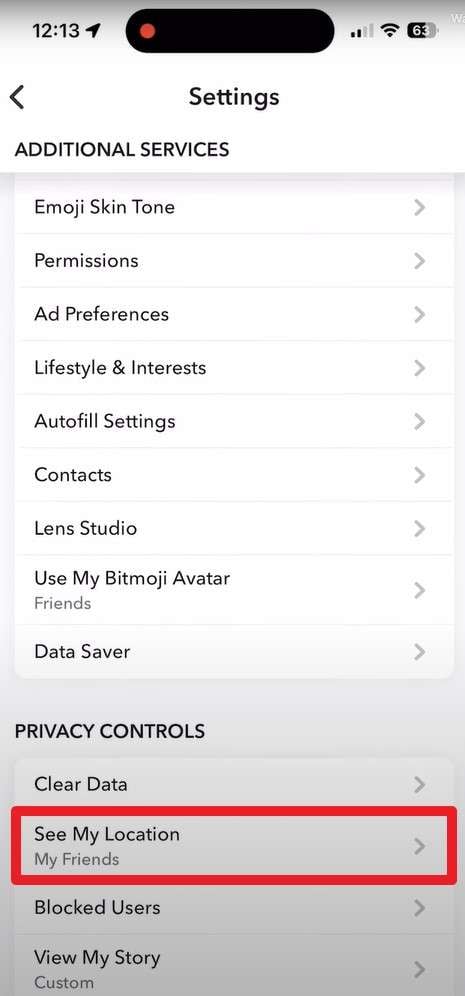 choose the see my location option
