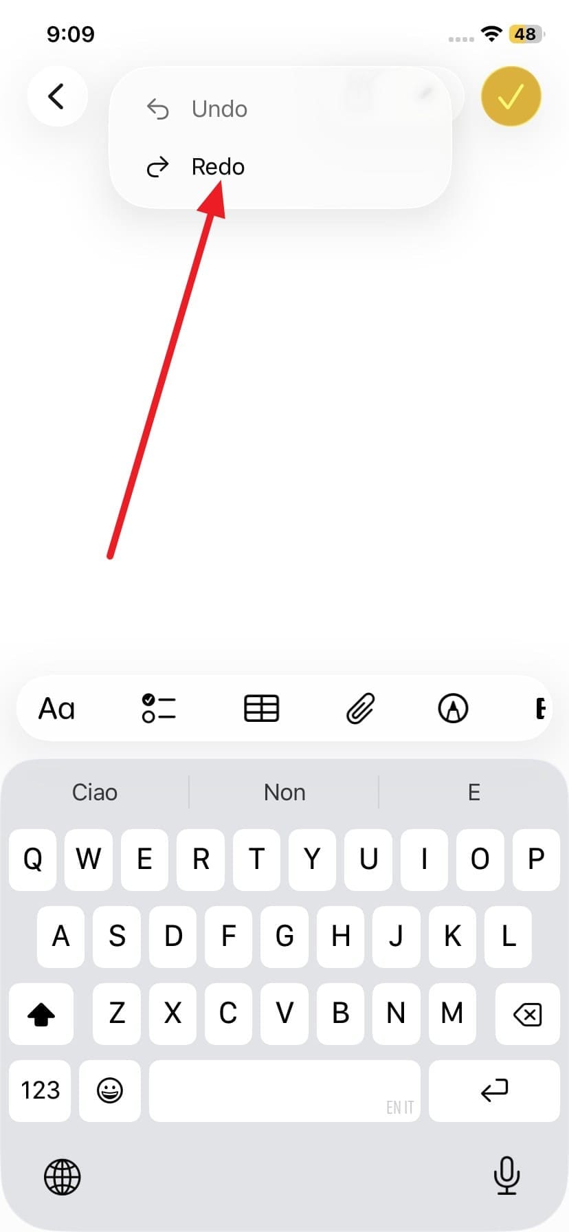 how to undo a deleted note on iphone
