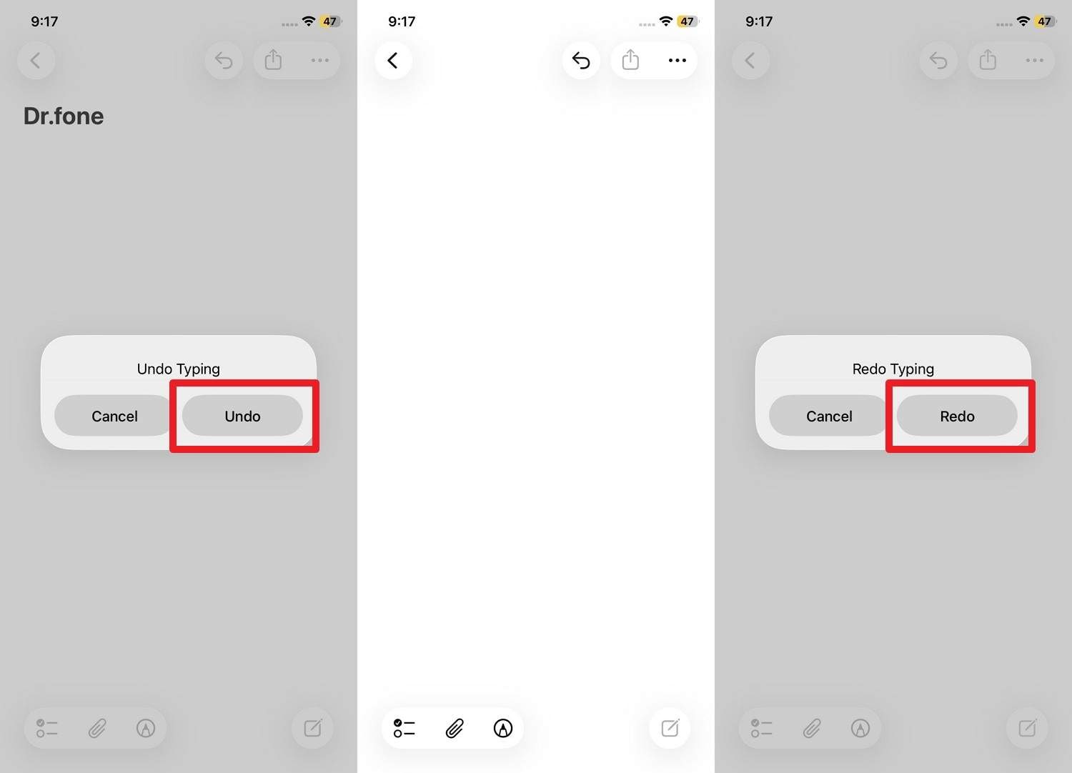 how do i undo deleted notes on iphone
