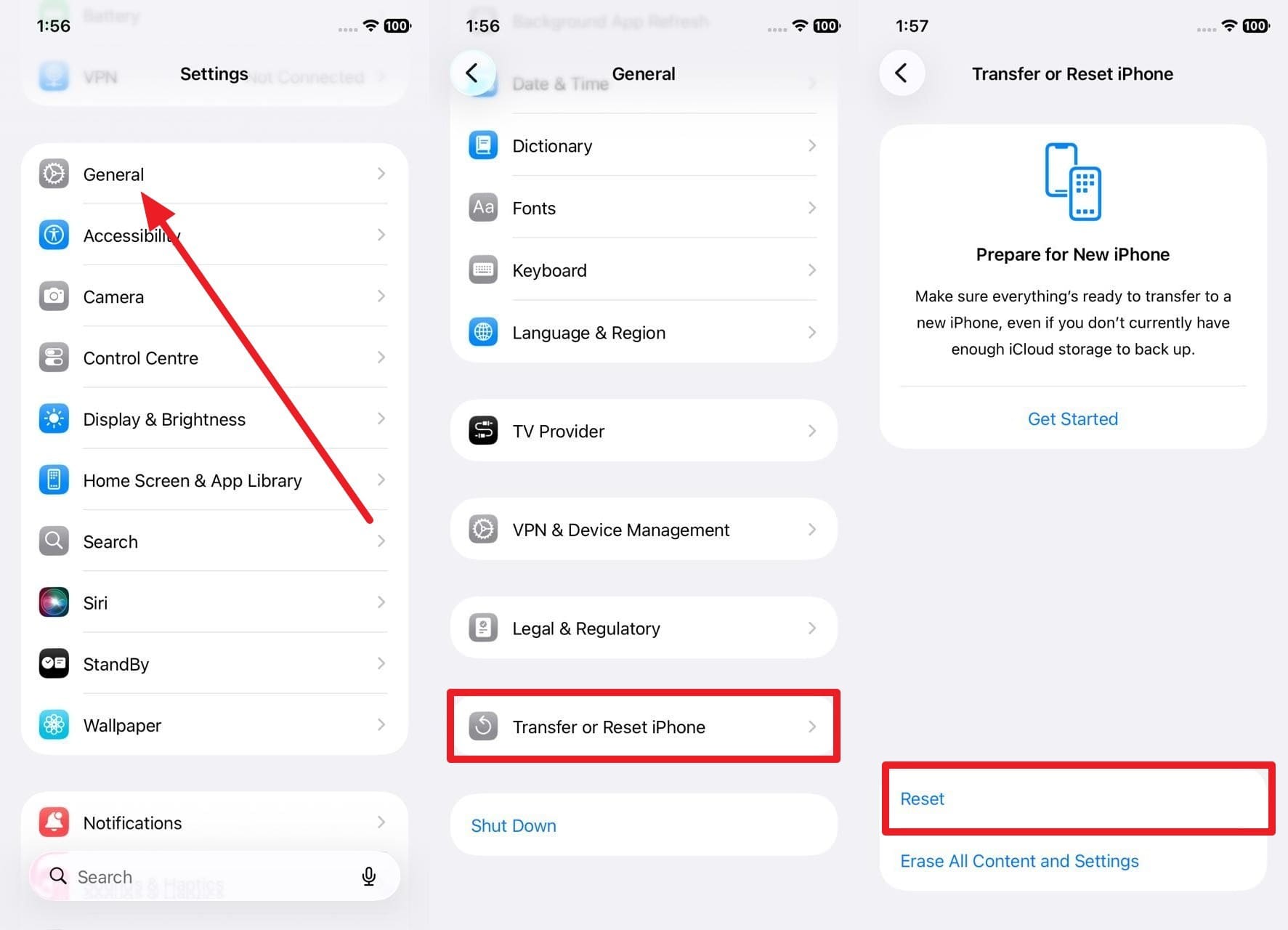 pick the rest button on ios