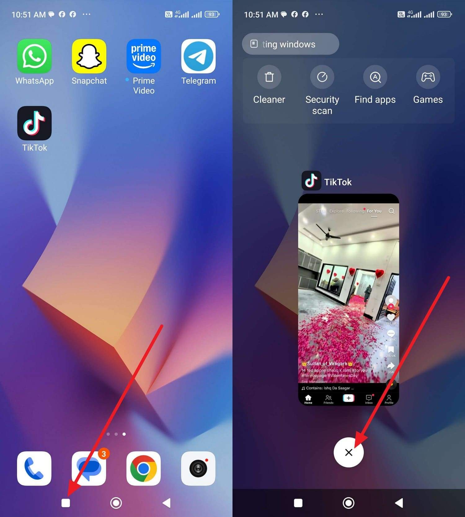 choose the x icon to close