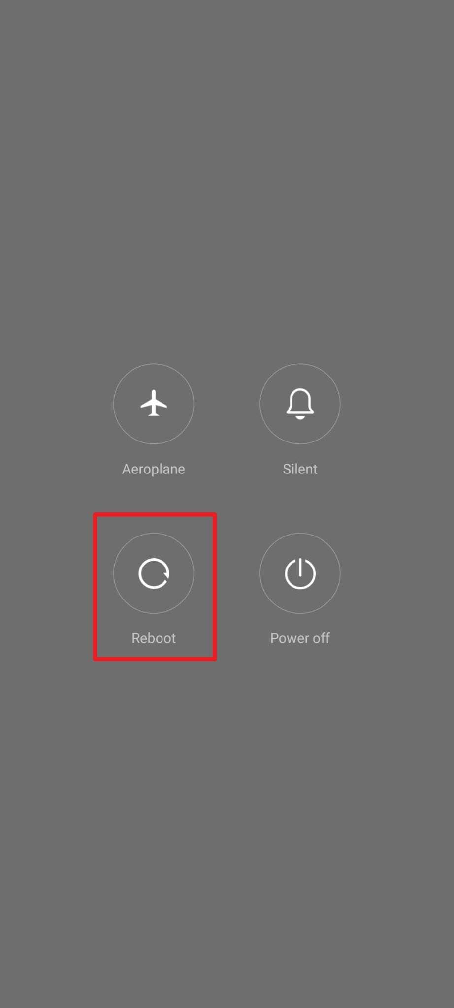 pick the reboot option