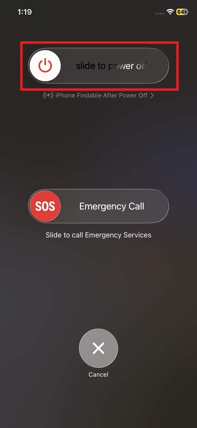 slide to restart the iphone