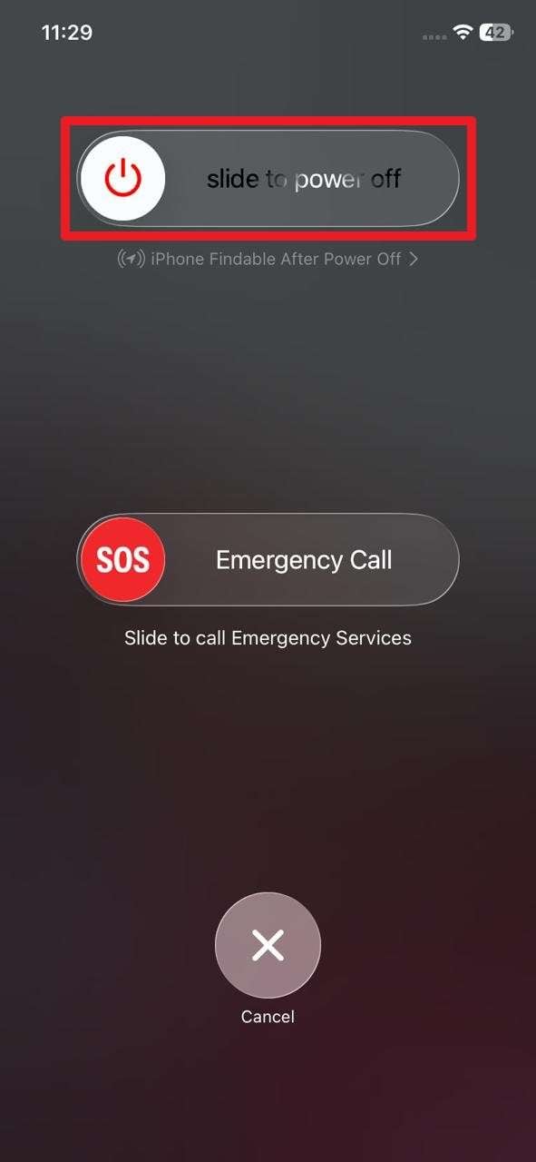 slide to power off ios