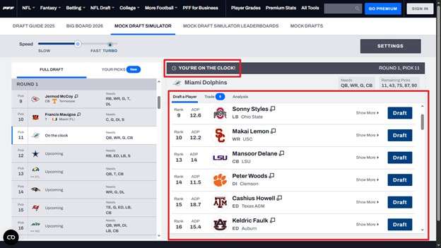list of suggested players