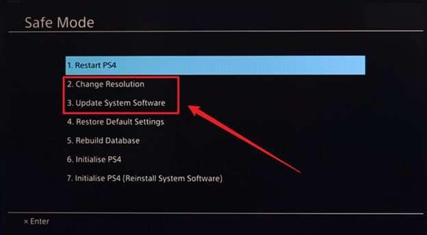 safe mode in ps4
