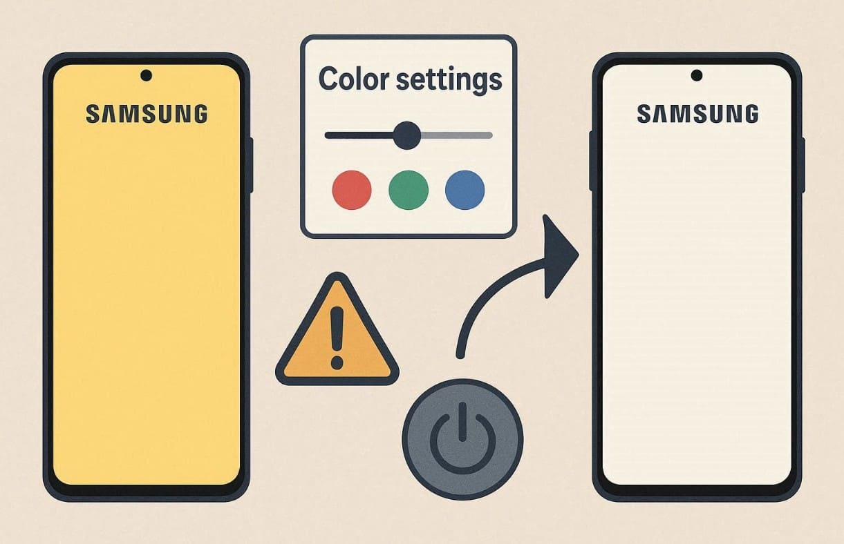 samsung yellow screen issue solution
