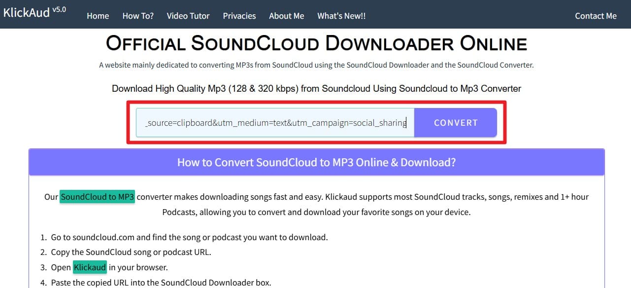 enter the soundcloud link