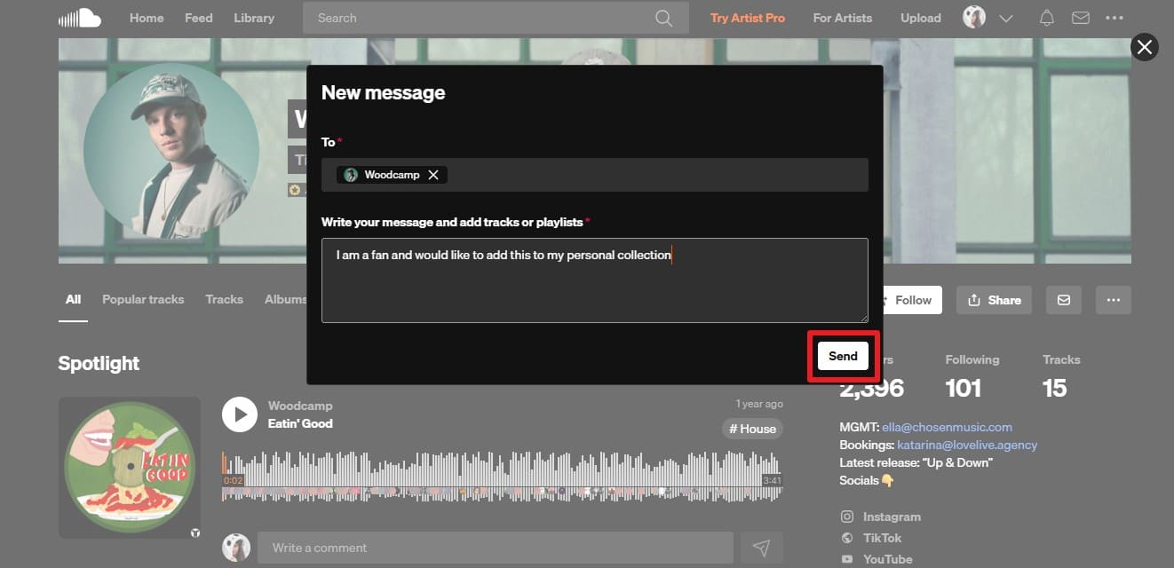 type message and send