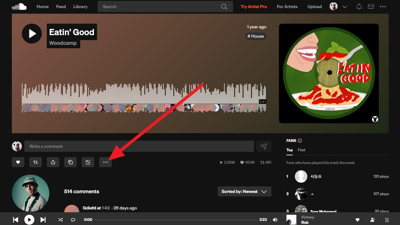 press the three dots icon