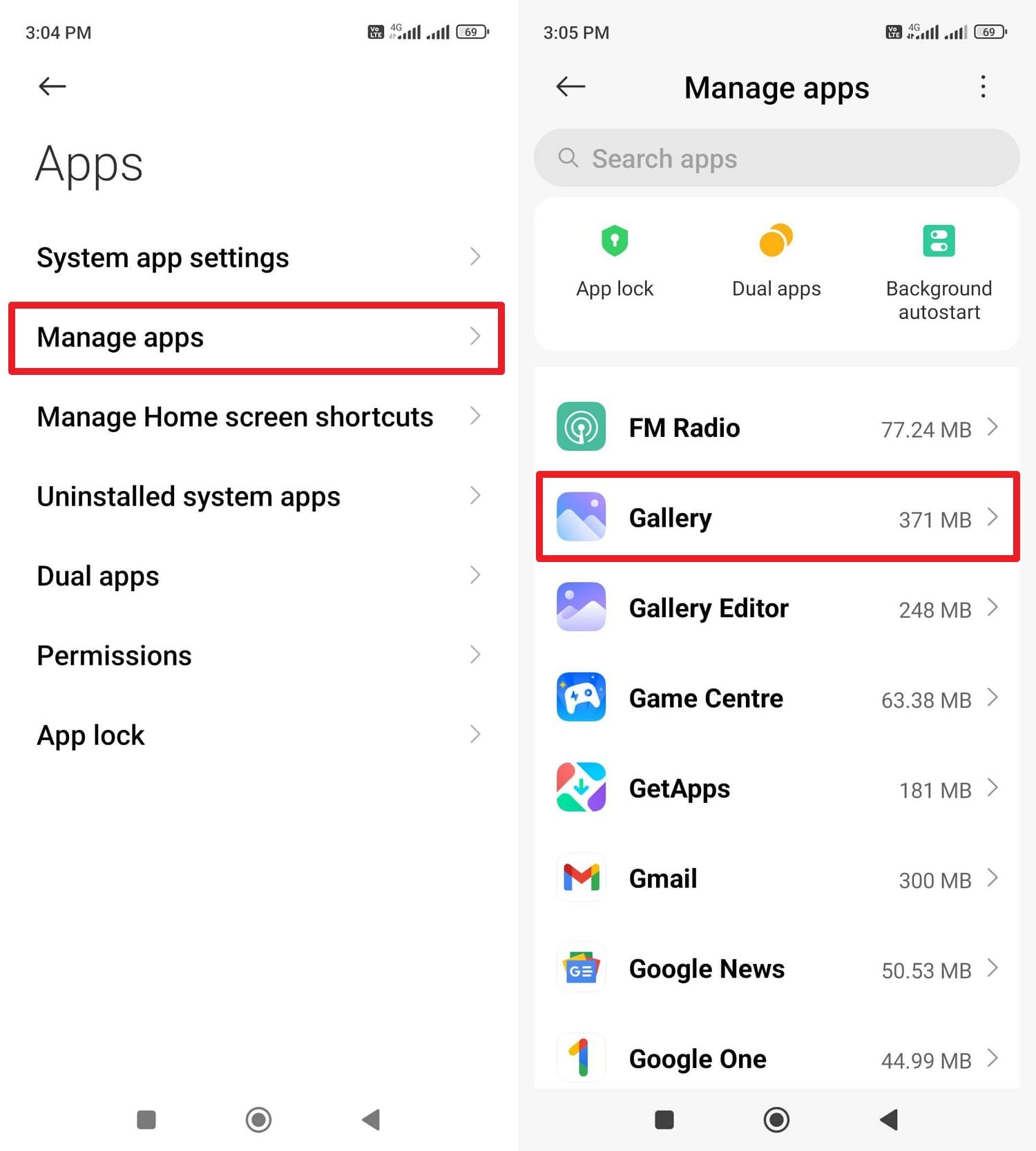 choose the gallery option