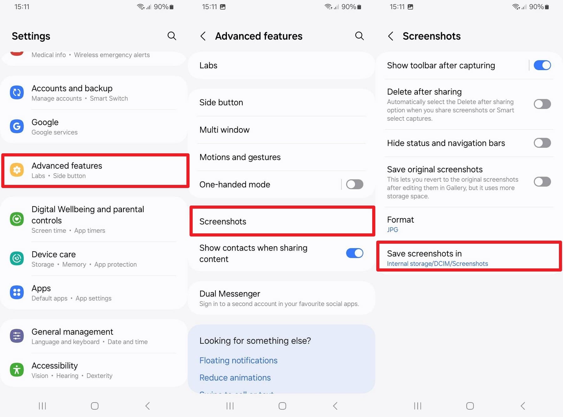 pick screenshots save in option