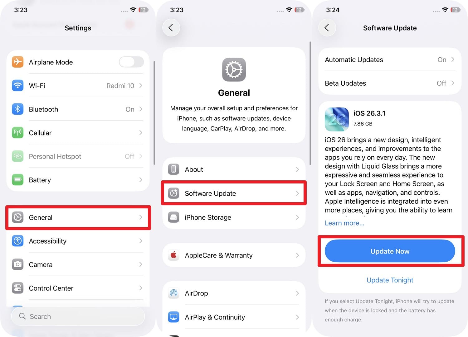 iPhoneのiOSソフトウェアアップデートを実行