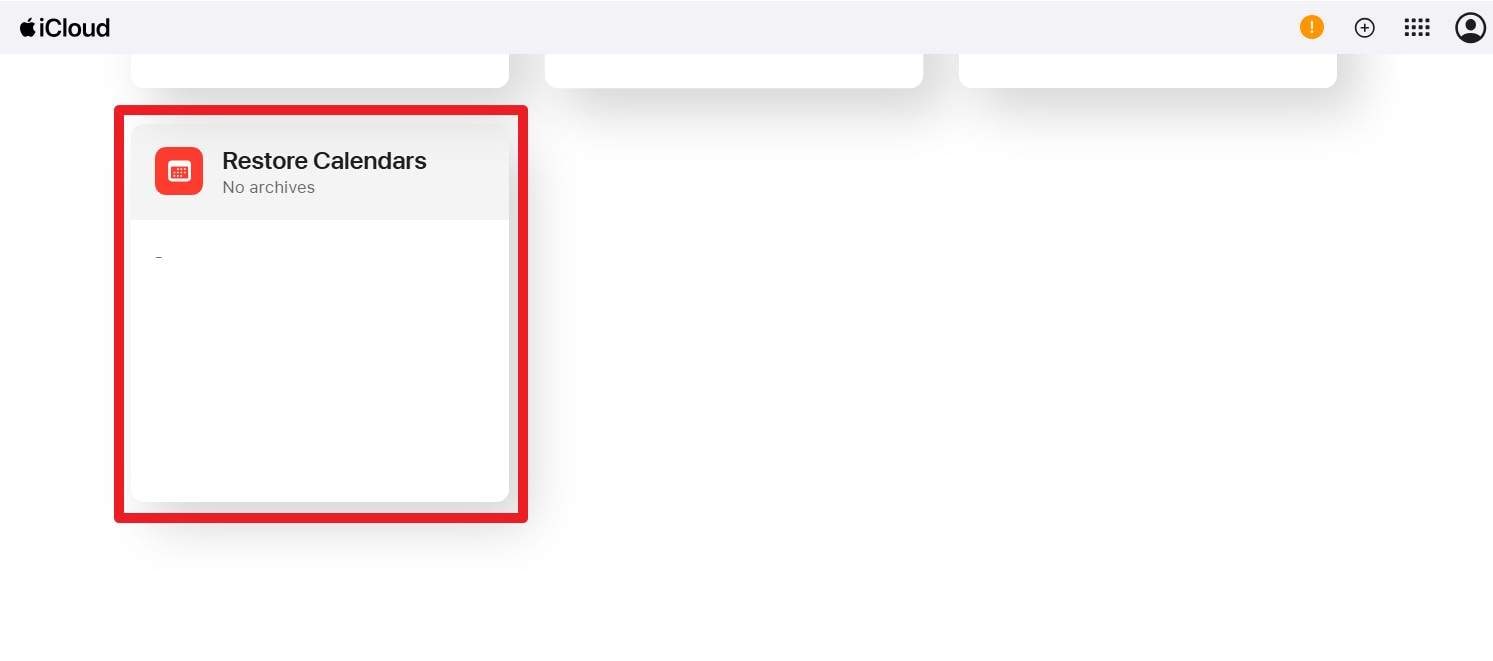 カレンダーのアーカイブを選択して復元する