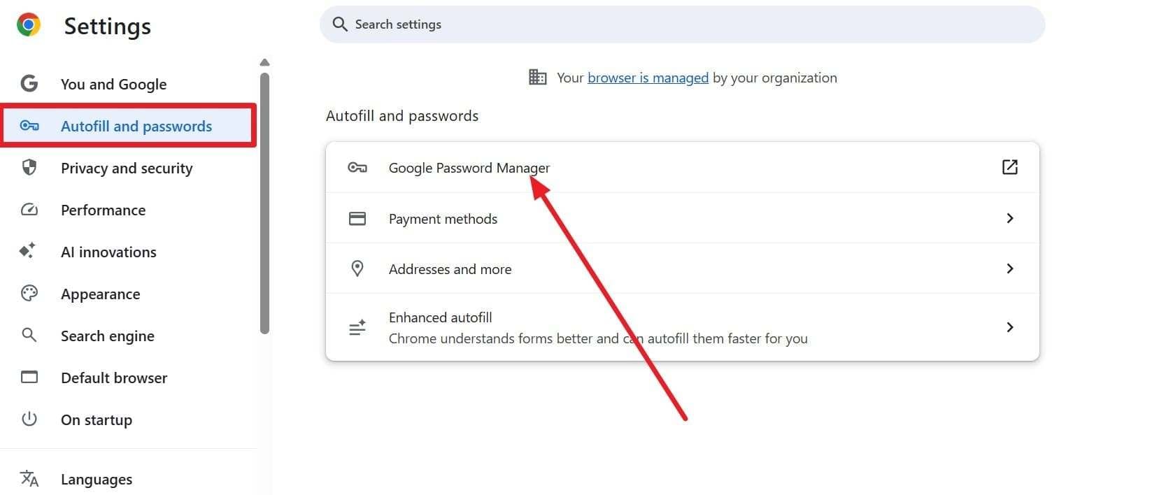 choose google password manager