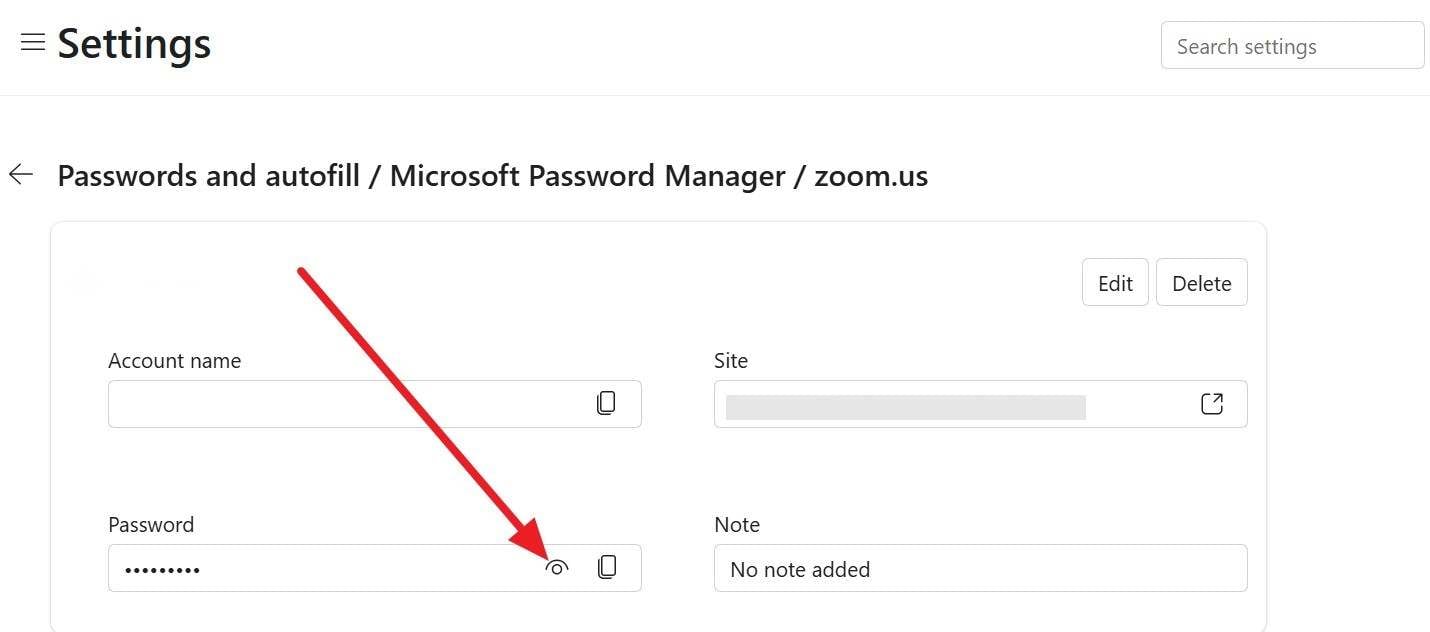 tap the eye icon to view