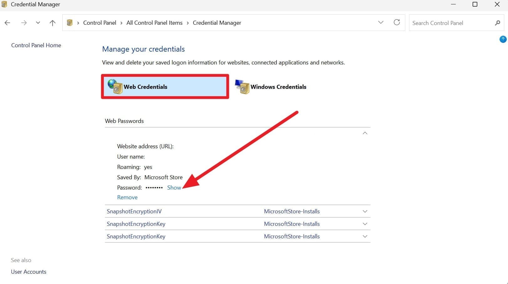 pick the show option